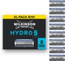 Wilkinson Sword Hydro 5 navulmesjes voor mannen, met huidhydratatie en carboncoating, 8 stuks