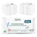 Eco by Naty Doorspoelbare Billendoekjes - Composteerbare en plantaardige doekjes, chemicaliënvrije en hypoallergene babydoekjes, veilig voor de gevoelige babyhuid (12 x 56 |672 Doekjes)